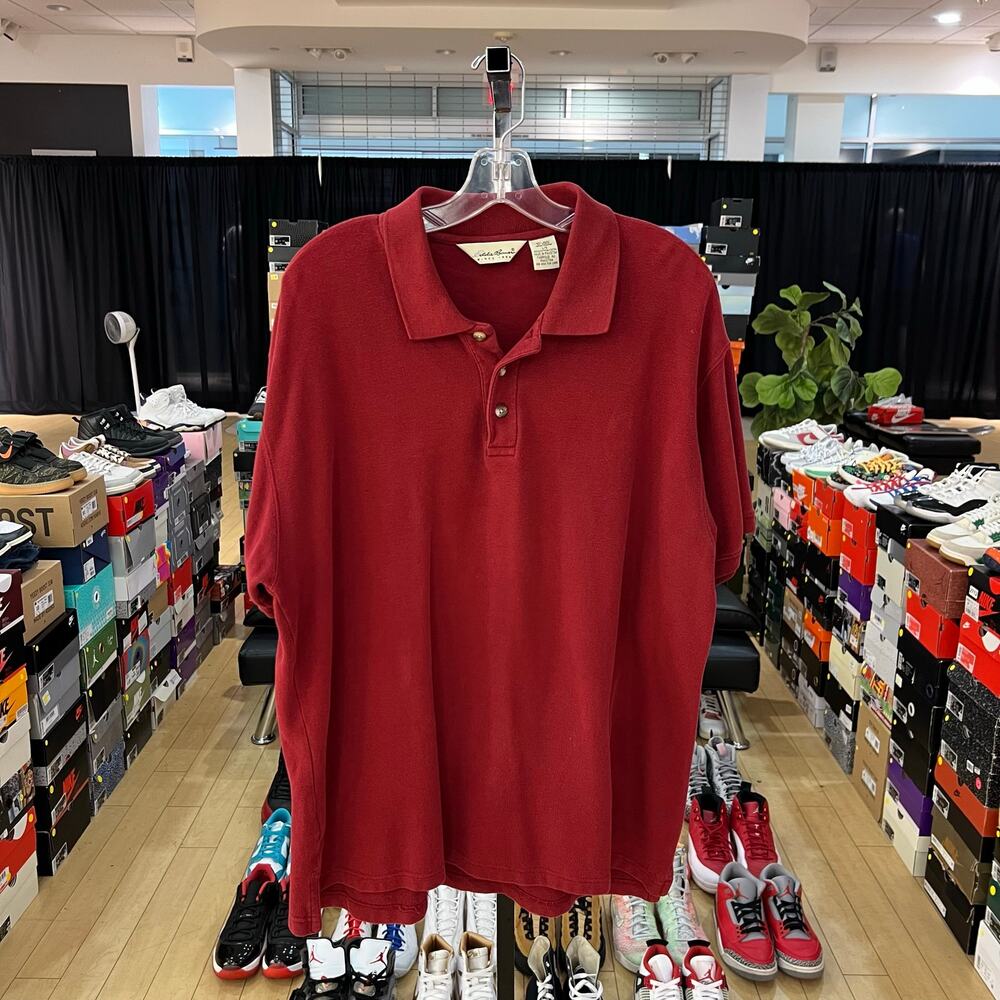 Eddie Bauer Red Cotton Polo Sz L